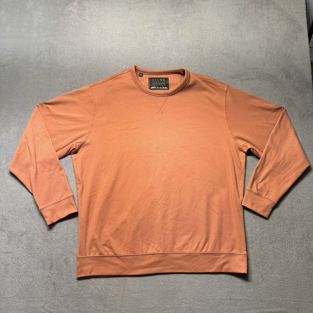 Jachs New York Mens XL Crewneck Sweatshirt Orange Long Sleeve Pullover EUC